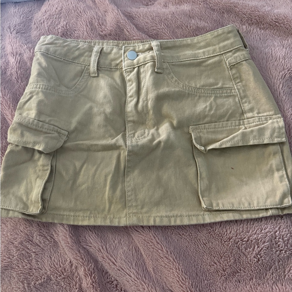 SHEIN Tan Cargo Mini Skirt